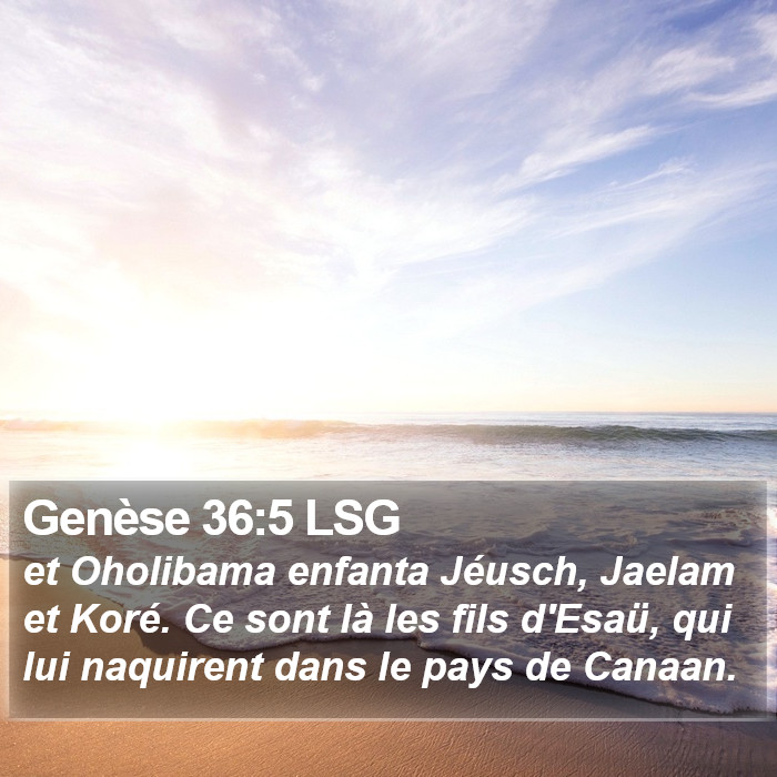 Genèse 36:5 LSG Bible Study