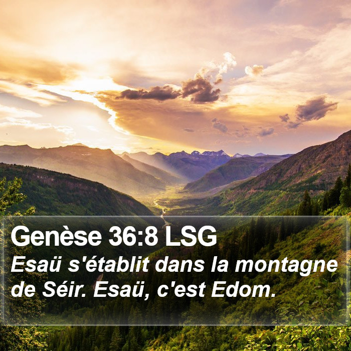 Genèse 36:8 LSG Bible Study