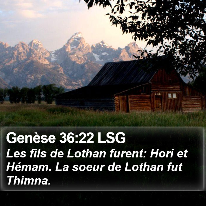 Genèse 36:22 LSG Bible Study