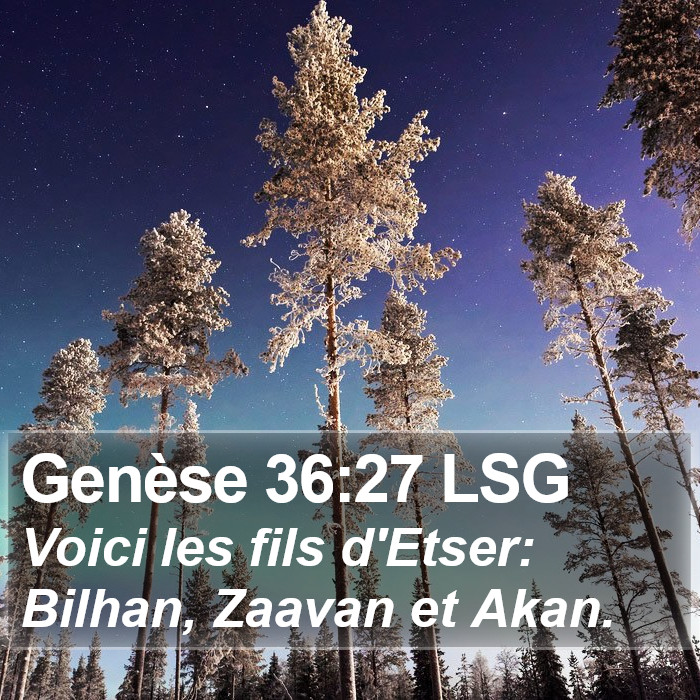 Genèse 36:27 LSG Bible Study