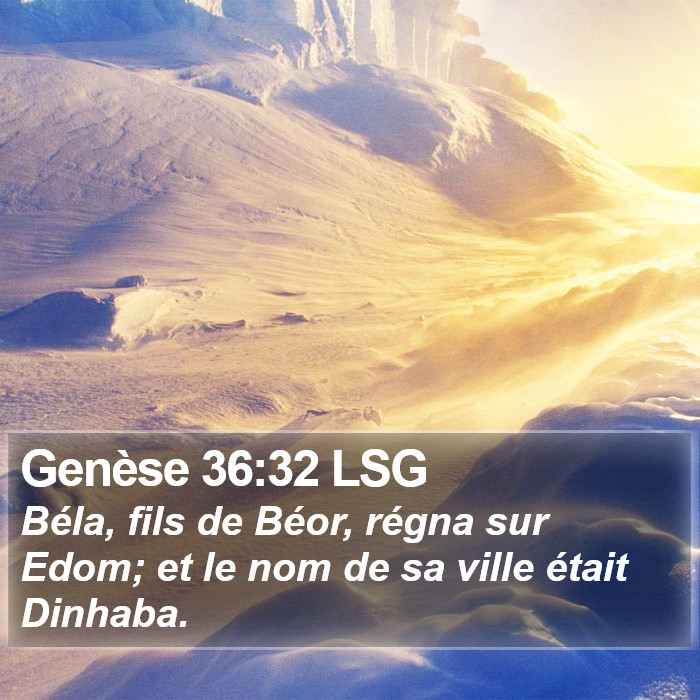 Genèse 36:32 LSG Bible Study