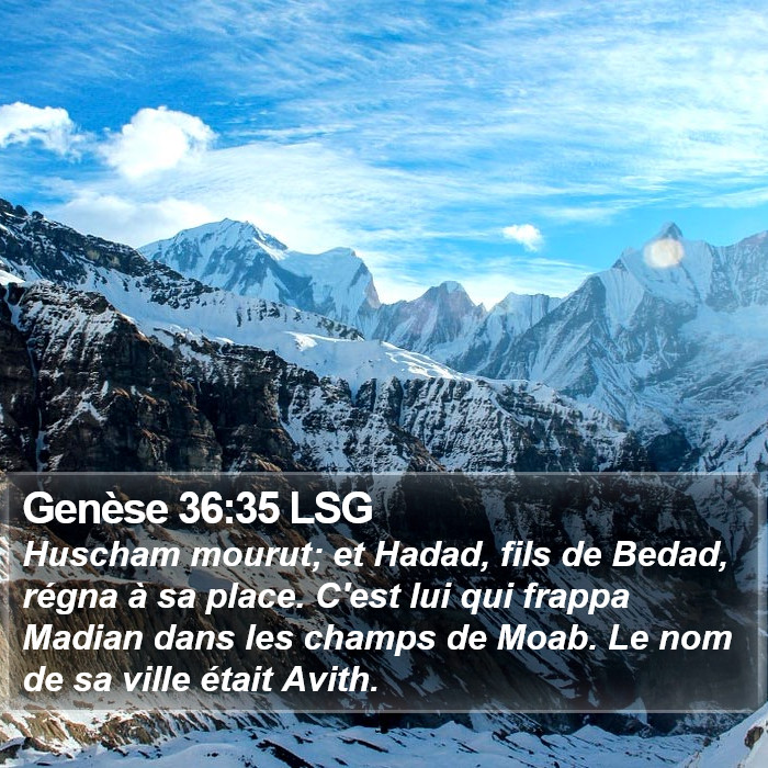 Genèse 36:35 LSG Bible Study