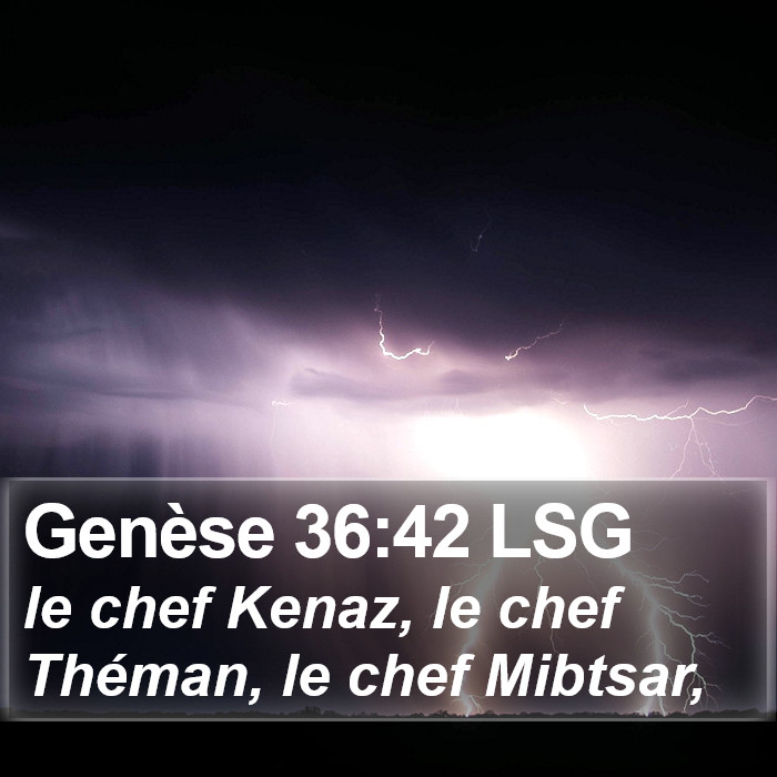 Genèse 36:42 LSG Bible Study