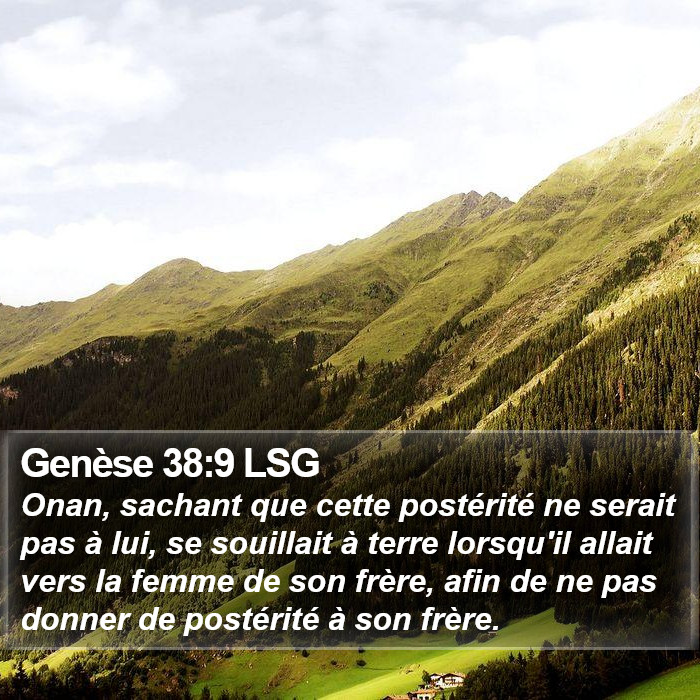 Genèse 38:9 LSG Bible Study