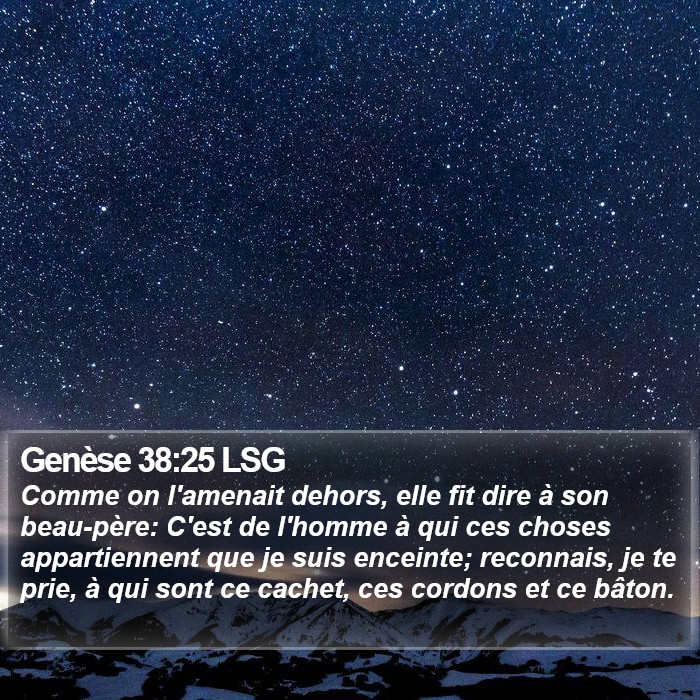 Genèse 38:25 LSG Bible Study