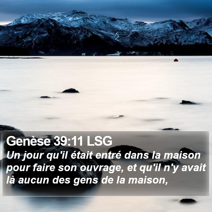 Genèse 39:11 LSG Bible Study