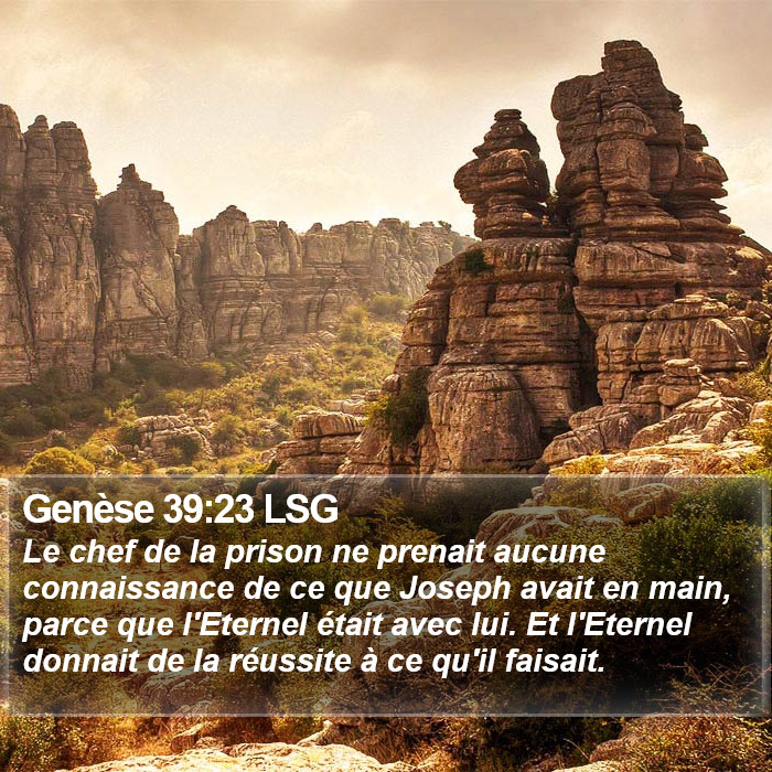 Genèse 39:23 LSG Bible Study