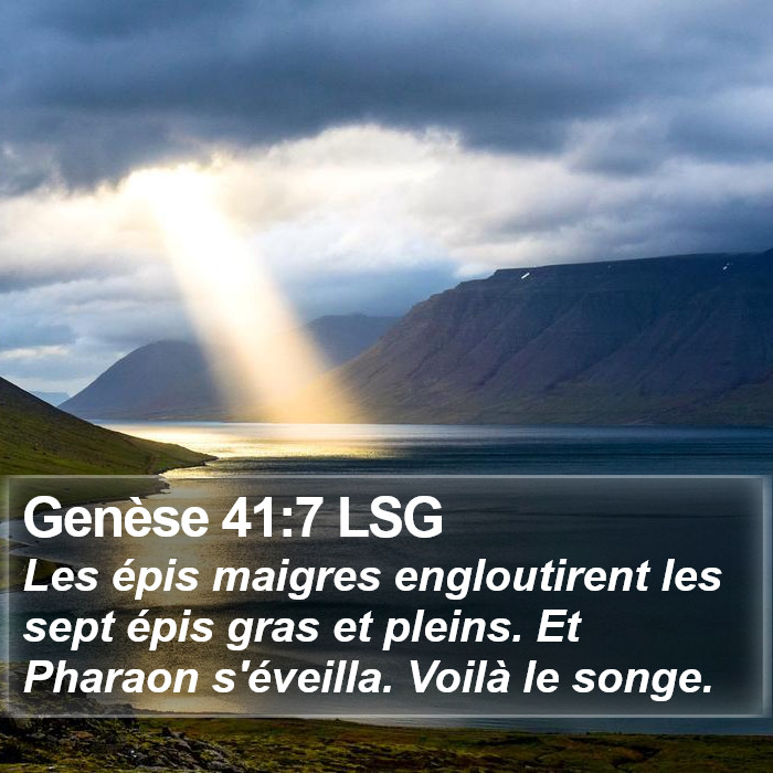 Genèse 41:7 LSG Bible Study