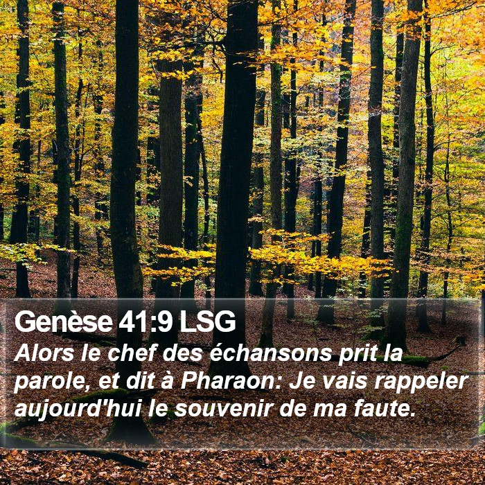 Genèse 41:9 LSG Bible Study