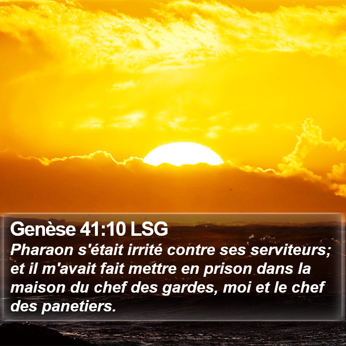 Genèse 41:10 LSG Bible Study