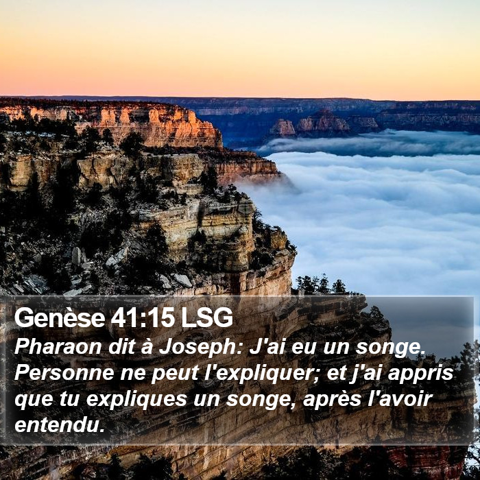 Genèse 41:15 LSG Bible Study