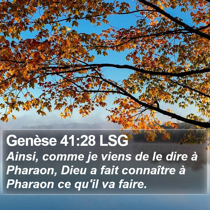 Genèse 41:28 LSG Bible Study