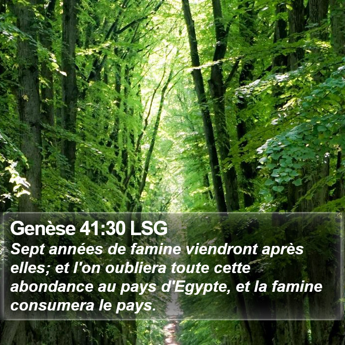 Genèse 41:30 LSG Bible Study