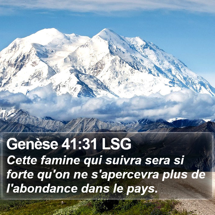 Genèse 41:31 LSG Bible Study