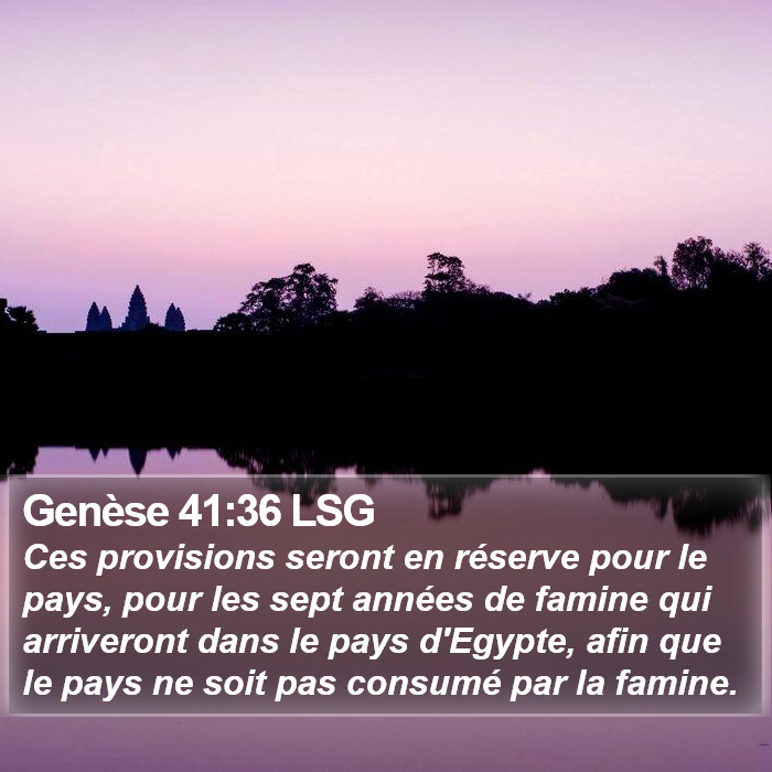 Genèse 41:36 LSG Bible Study