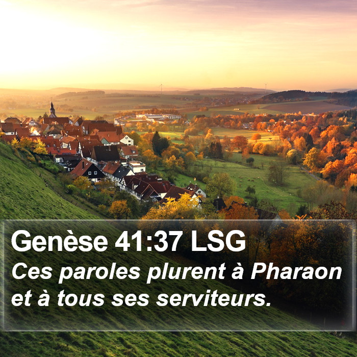 Genèse 41:37 LSG Bible Study