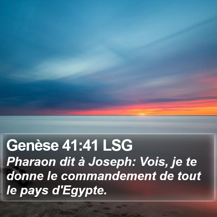 Genèse 41:41 LSG Bible Study