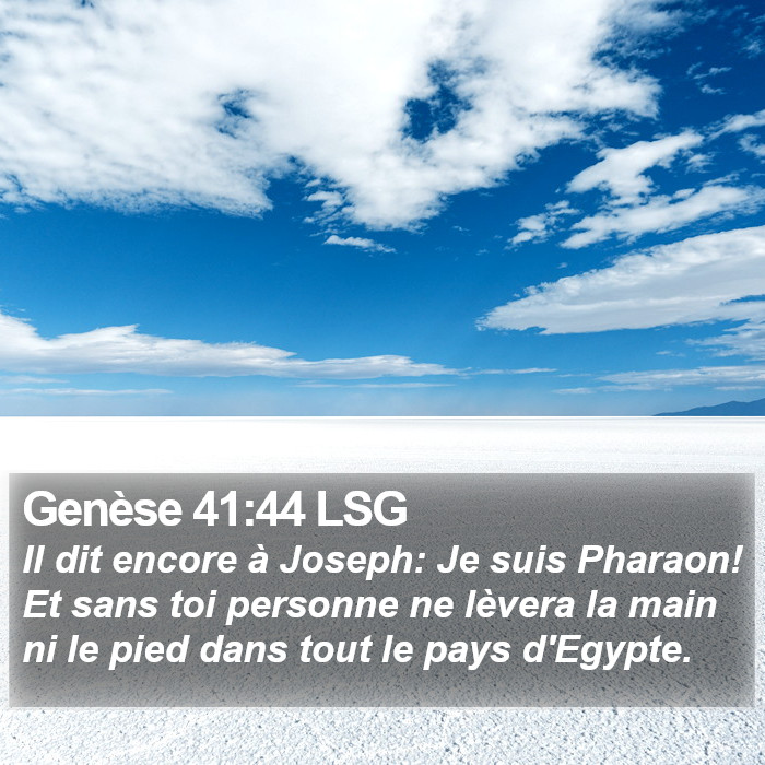Genèse 41:44 LSG Bible Study