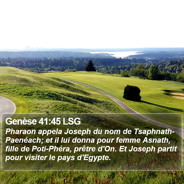 Genèse 41:45 LSG Bible Study