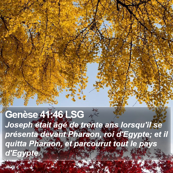 Genèse 41:46 LSG Bible Study