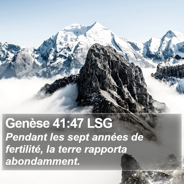 Genèse 41:47 LSG Bible Study