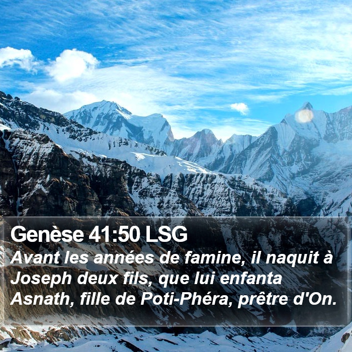 Genèse 41:50 LSG Bible Study