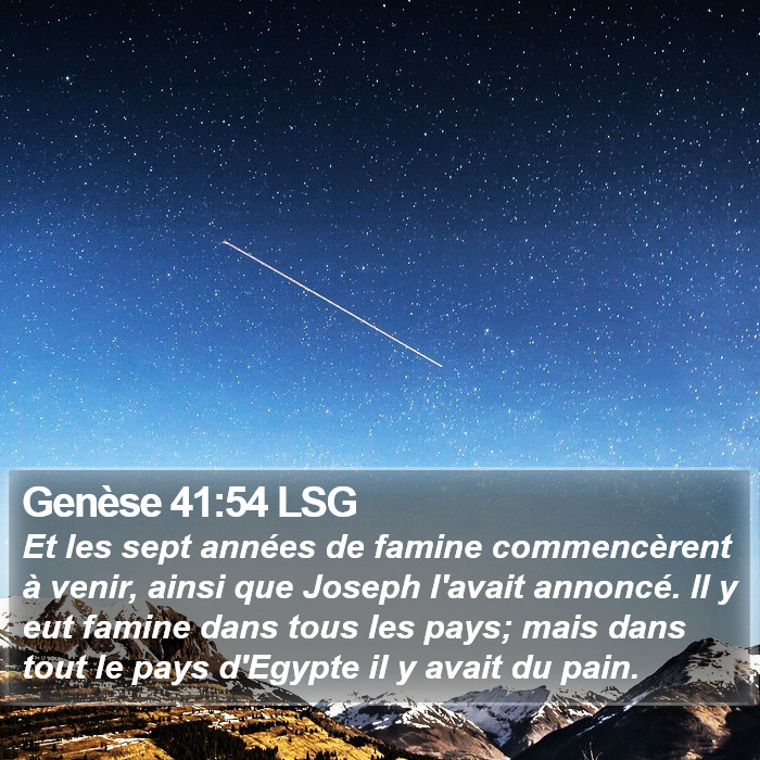 Genèse 41:54 LSG Bible Study