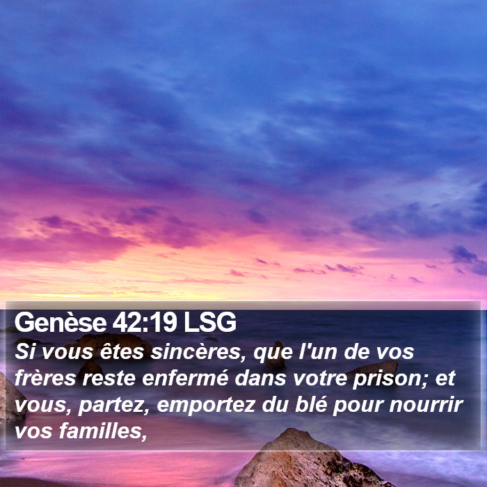 Genèse 42:19 LSG Bible Study