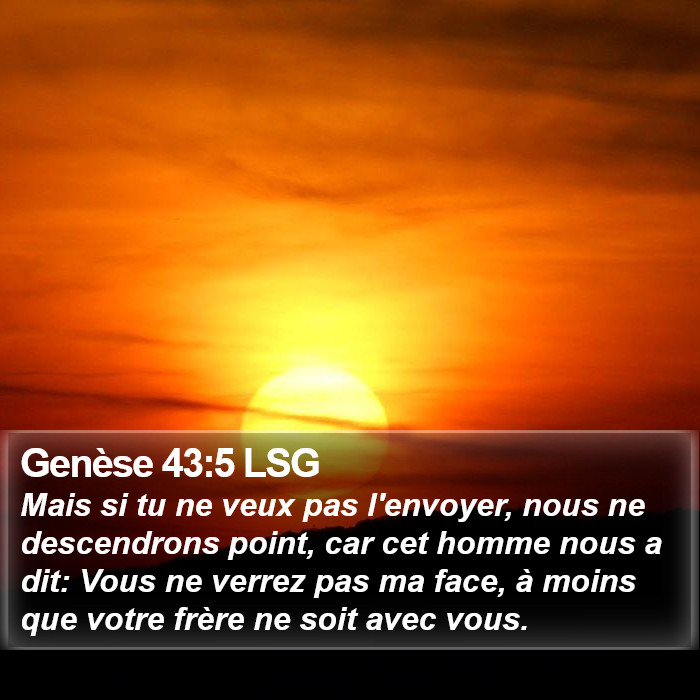 Genèse 43:5 LSG Bible Study