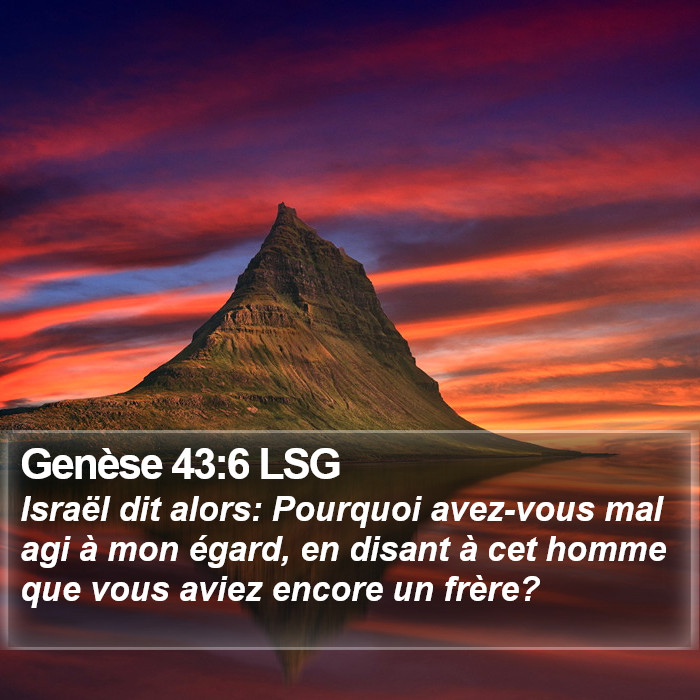 Genèse 43:6 LSG Bible Study