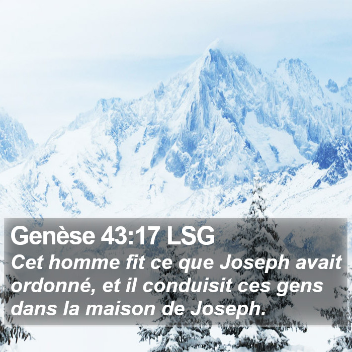 Genèse 43:17 LSG Bible Study