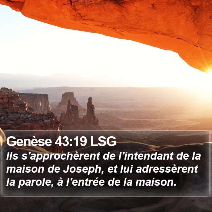 Genèse 43:19 LSG Bible Study