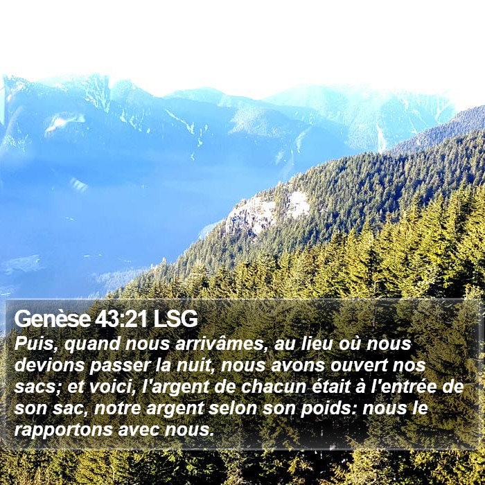 Genèse 43:21 LSG Bible Study