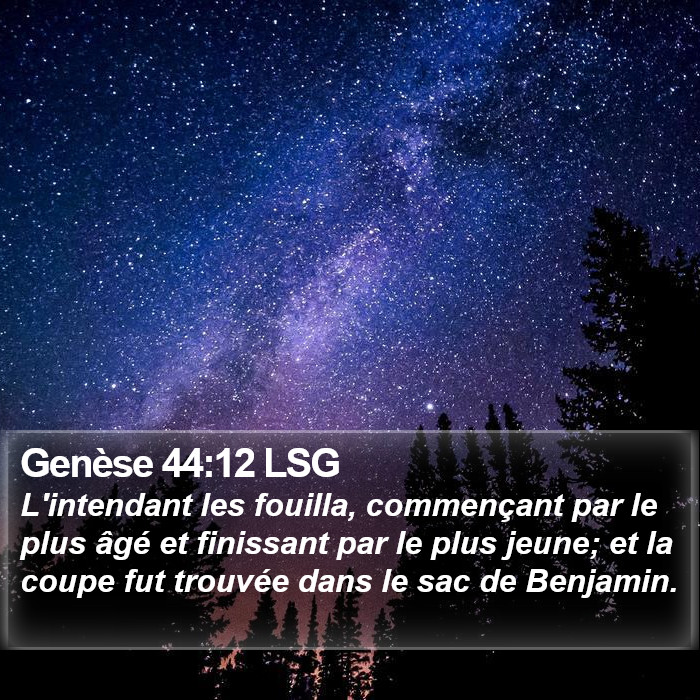 Genèse 44:12 LSG Bible Study
