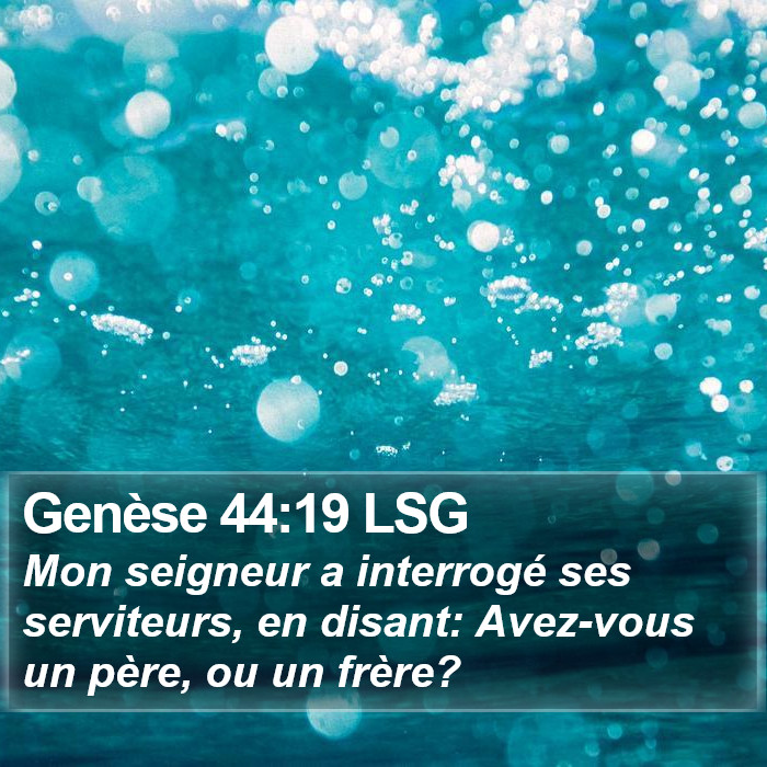 Genèse 44:19 LSG Bible Study