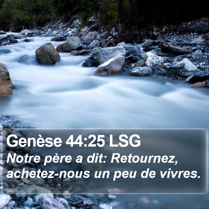 Genèse 44:25 LSG Bible Study