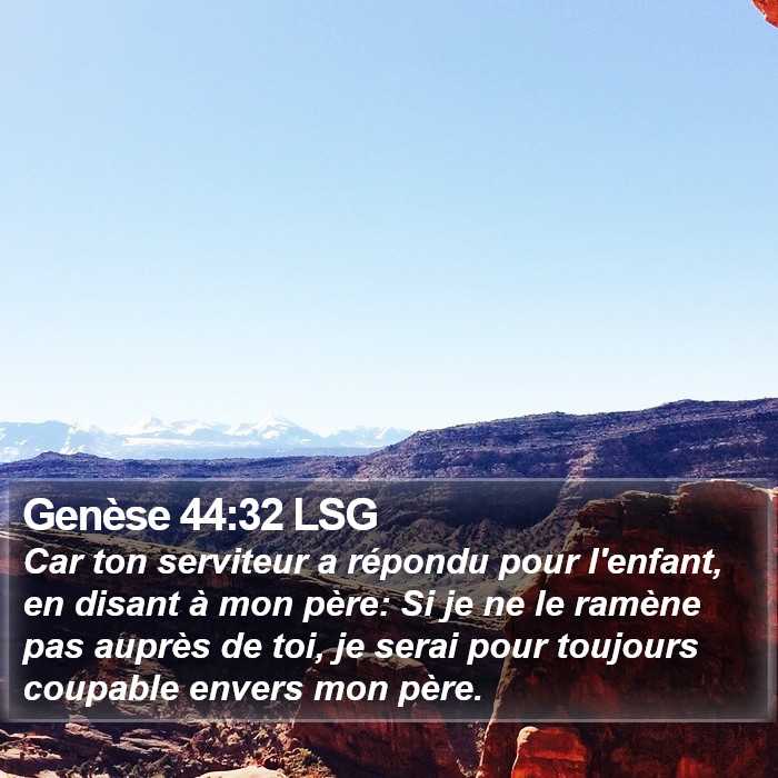 Genèse 44:32 LSG Bible Study