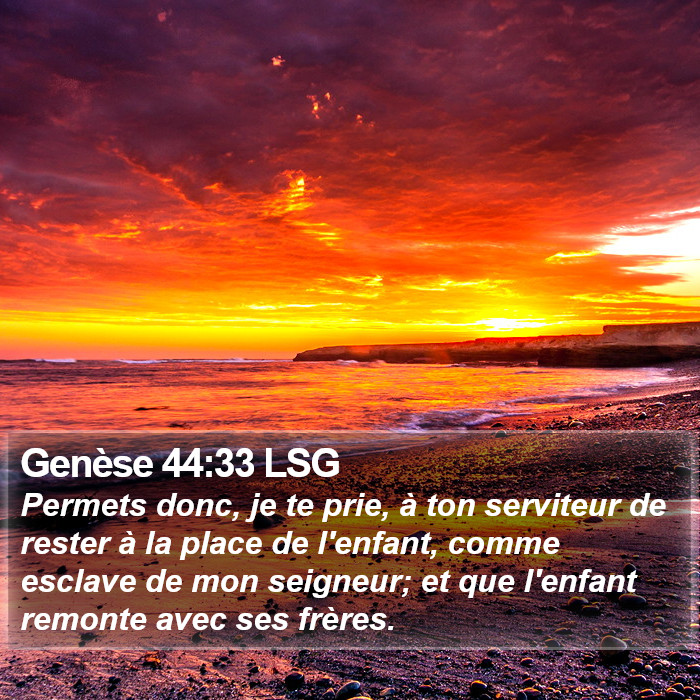 Genèse 44:33 LSG Bible Study
