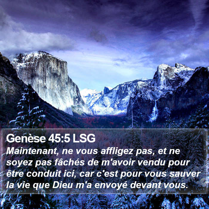 Genèse 45:5 LSG Bible Study