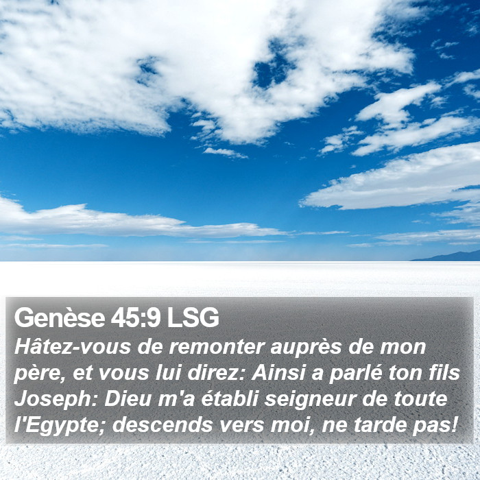 Genèse 45:9 LSG Bible Study