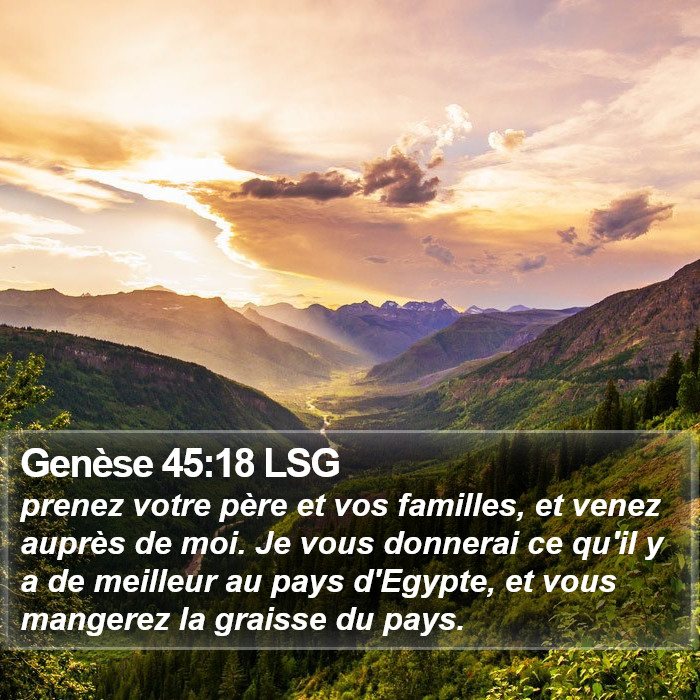 Genèse 45:18 LSG Bible Study