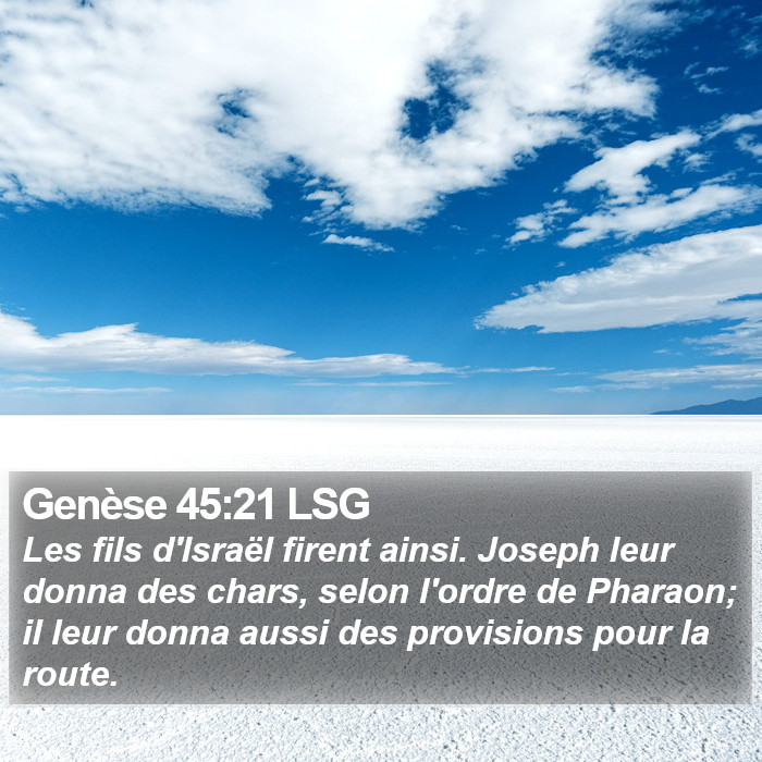 Genèse 45:21 LSG Bible Study