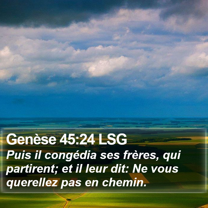 Genèse 45:24 LSG Bible Study