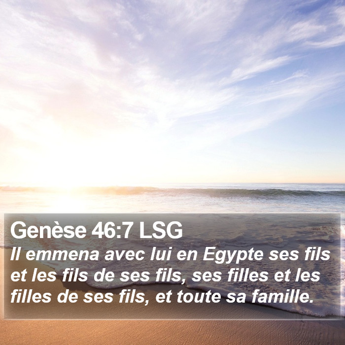 Genèse 46:7 LSG Bible Study