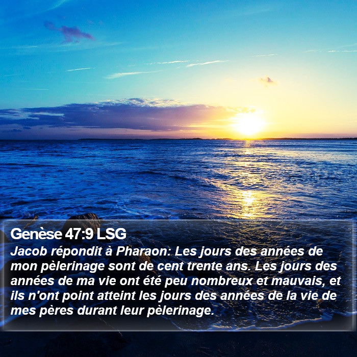 Genèse 47:9 LSG Bible Study