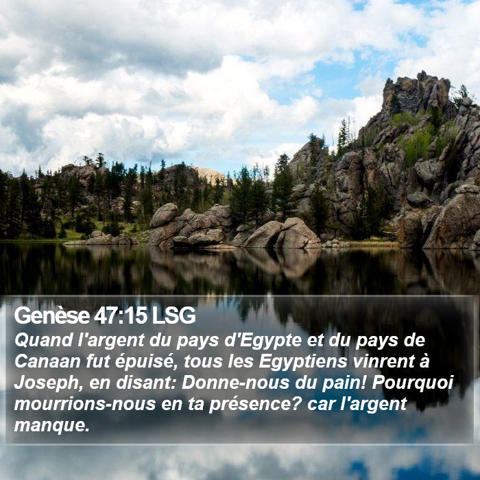 Genèse 47:15 LSG Bible Study