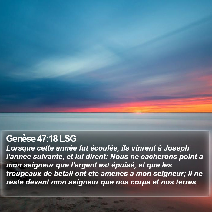 Genèse 47:18 LSG Bible Study