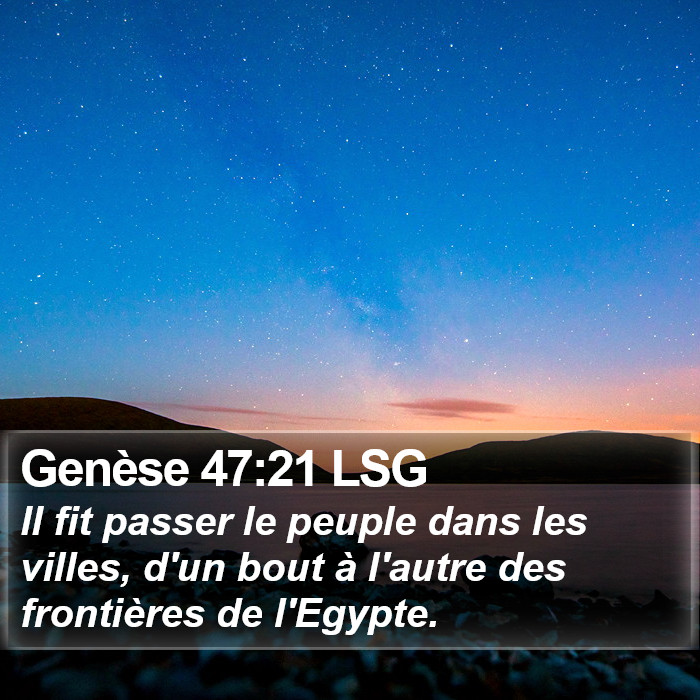 Genèse 47:21 LSG Bible Study