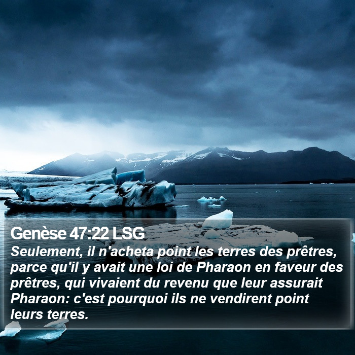Genèse 47:22 LSG Bible Study