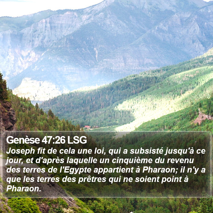 Genèse 47:26 LSG Bible Study